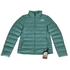 BNWT The North Face Puffer Jacket Womens Small‎ Teal Blue 550 Full Zip Waterfowl